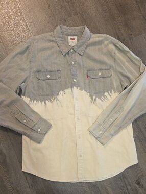 Levi's • Bleach Dip-Dye Denim Button-Down Shirt